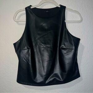 Express Black Faux Leather Tank Top